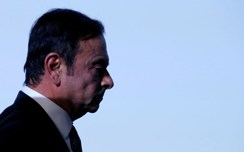 © Reuters. FILE PHOTO: Carlos Ghosn, chairman and CEO of the Renault-Nissan-Mitsubishi Alliance, attends the Tomorrow In Motion event on the eve of press day at the Paris Auto Show, in Paris