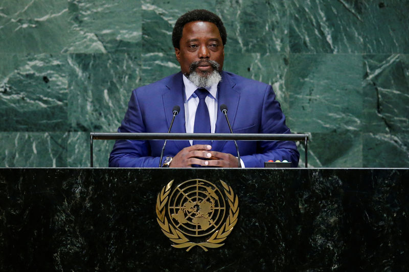 © Reuters. Kabila Kabange, President of the Democratic Republic of the Congo addresses the United Nations General Assembly in New York