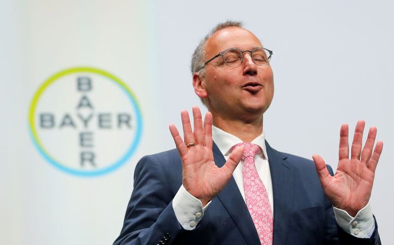 © Reuters. FILE PHOTO: Bayer AG CEO Baumann poses before the company's AGM in Bonn