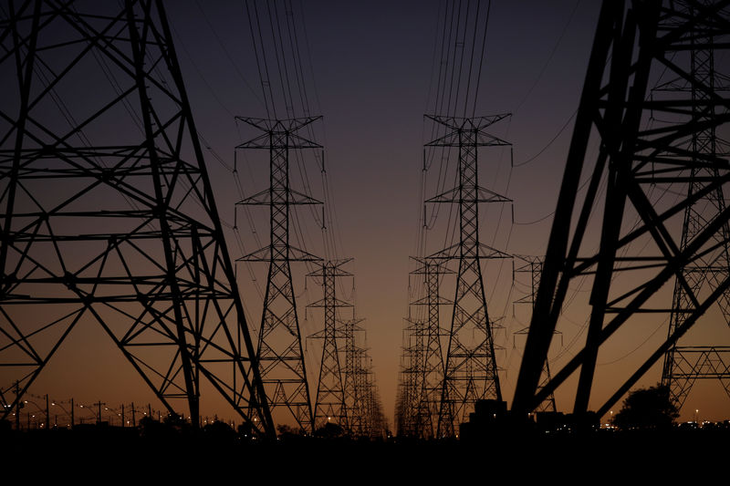 © Reuters. Linhas de transmissão de energia