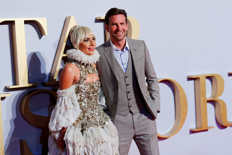 © Reuters. FILE PHOTO: Lady Gaga and director Bradley Cooper attend the UK premiere of "A Star is Born" in London