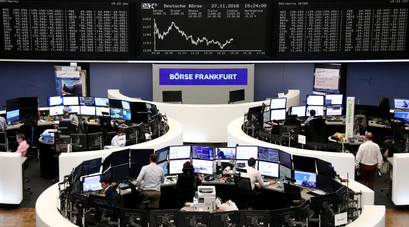 © Reuters. أسهم أوروبا تصعد بفعل آمال التجارة وإيطاليا وتسجل أفضل أداء يومي في 8 أشهر