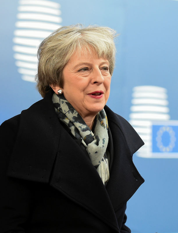© Reuters. رئيسة وزراء بريطانيا تلجأ للاتحاد الأوروبي لمساعدتها في اتفاق الخروج
