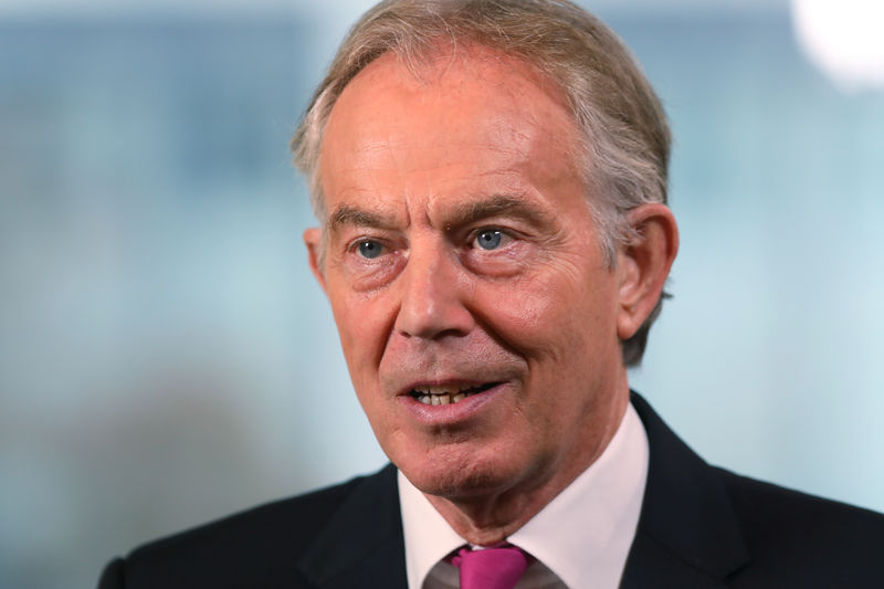 © Reuters. FILE PHOTO:  Britain's former Prime Minister Tony Blair attends an event at Thomson Reuters in London