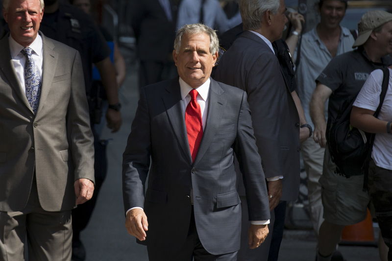 © Reuters. CBS chairman Moonves arrives for 