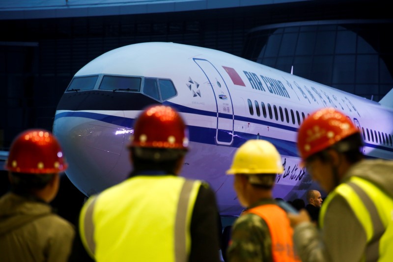 © Reuters. BOEING OUVRE SA PREMIÈRE USINE DE 737 EN CHINE