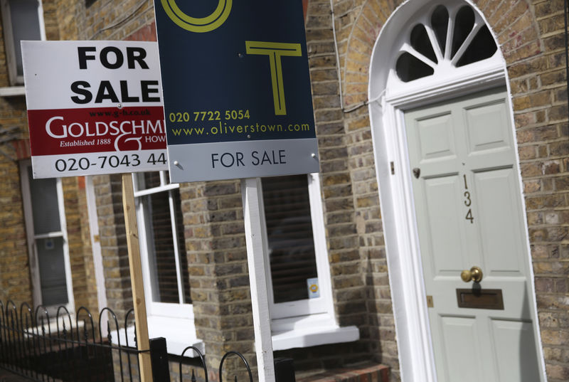 © Reuters. FILE PHOTO - A home is advertised for sale in London