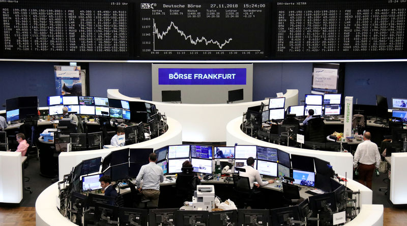 © Reuters. The German share price index DAX graph at the stock exchange in Frankfurt