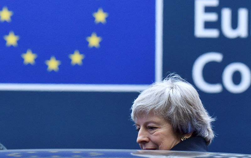 © Reuters. La premier britannica Theresa May a Bruxelles