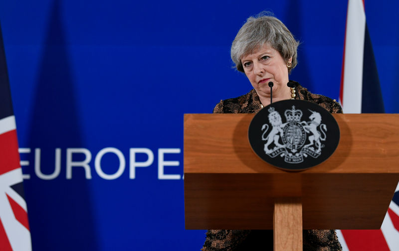 © Reuters. Премьер-министр Великобритании Тереза Мэй на пресс-конференции после саммита лидеров ЕС в Брюсселе