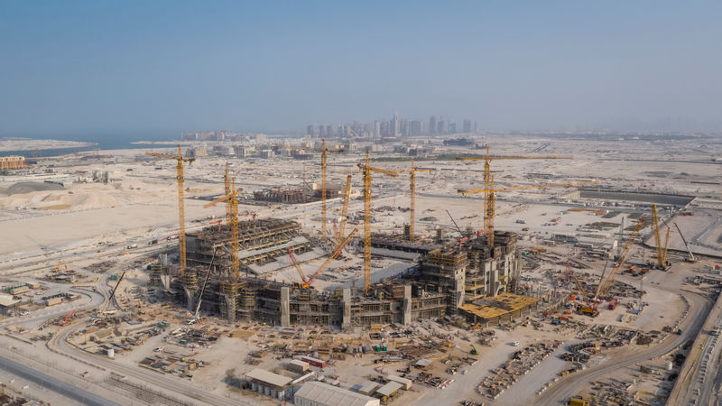 © Reuters. A general view of the construction site of Lusail Stadium that will host the 2022 FIFA World Cup final