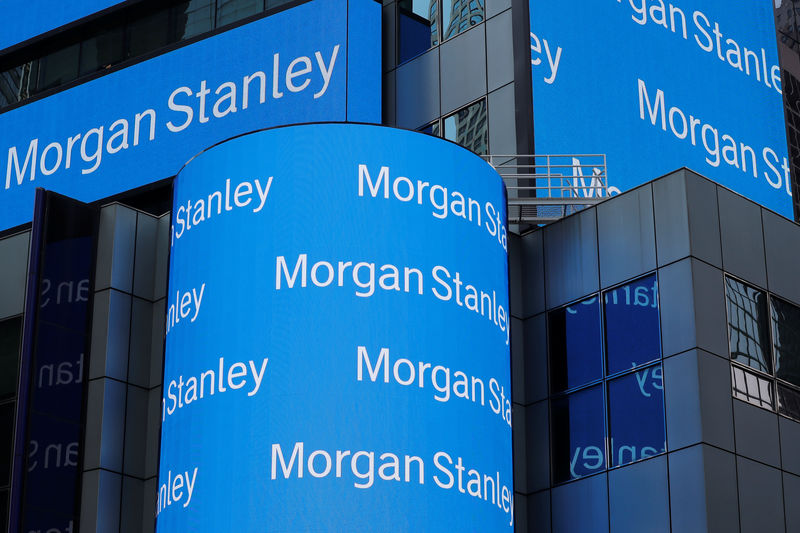 © Reuters. A sign is displayed on the Morgan Stanley building in New York