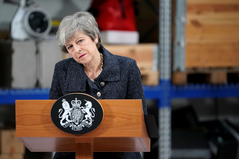 © Reuters. Primeira-ministra britânica, Theresa May, discursa em Grimsby