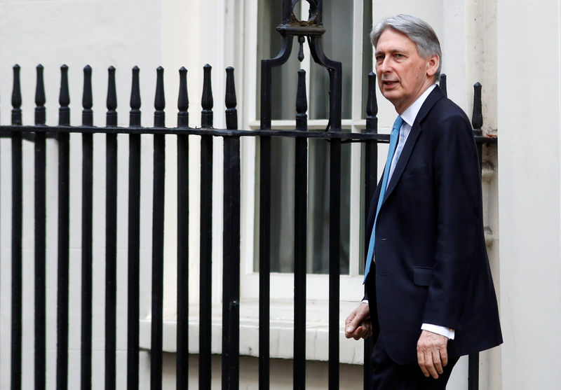 © Reuters. Britain's Chancellor of the Exchequer Philip Hammond is seen outside of Downing Street in London