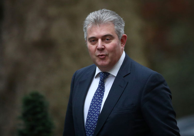 © Reuters. FILE PHOTO: Brandon Lewis arrives in Downing Street, London