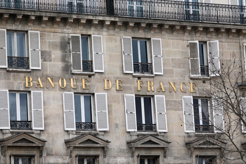 © Reuters. FILE PHOTO: Facade of the Bank of France "Banque de France" headquarters in Paris