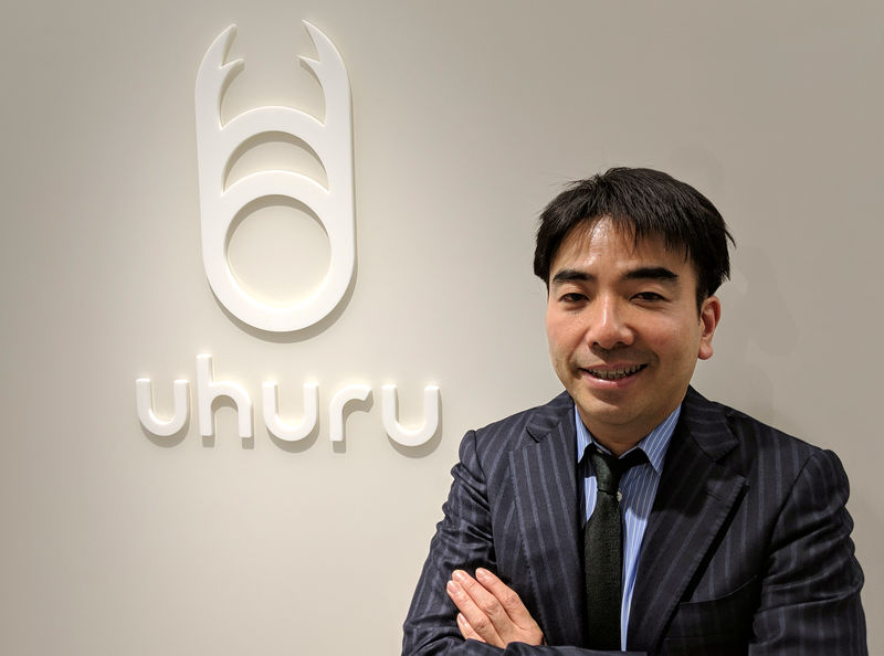 © Reuters. Uhuru CEO Takashi Sonoda poses for a photograph during an interview with Reuters at the company's headquarters in Tokyo