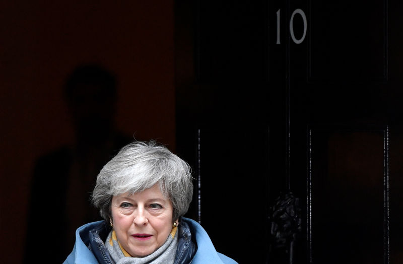 © Reuters. British PM May is seen outside Downing Street in London