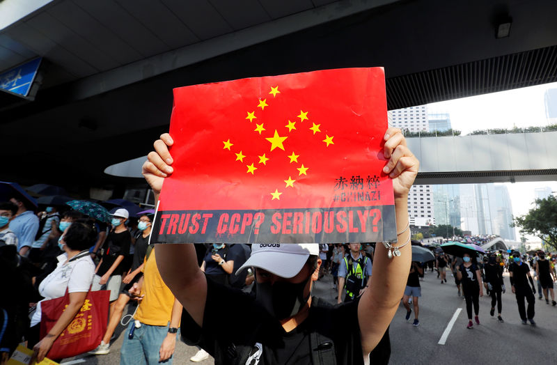 © Reuters. Anti-government demonstration in Hong Kong
