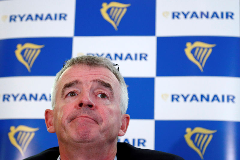© Reuters. FILE PHOTO: Ryanair CEO O'Leary holds news conference in Machelen near Brussels