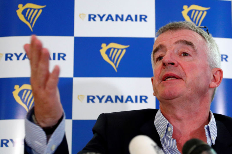 © Reuters. Ryanair CEO O'Leary holds news conference in Machelen near Brussels