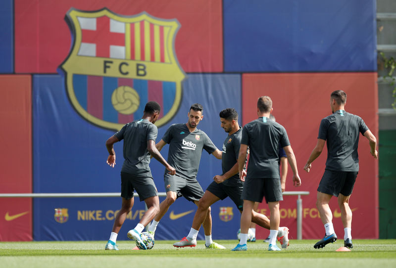 © Reuters. Champions League - FC Barcelona Training