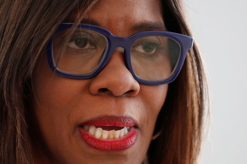 © Reuters. Dr. Patrice Harris, president of the American Medical Association (AMA), speaks during an interview in New York