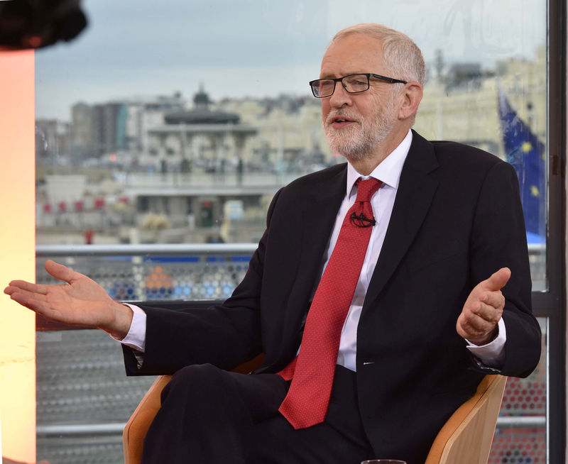 © Reuters. Britain's Labour party leader Jeremy Corbyn appears on BBC TV's The Andrew Marr Show