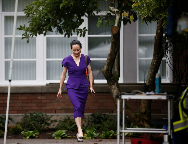 © Reuters. Huawei Technologies Chief Financial Officer Meng Wanzhou leaves her home to appear for a hearing at British Columbia supreme court, in Vancouver, British Columbia