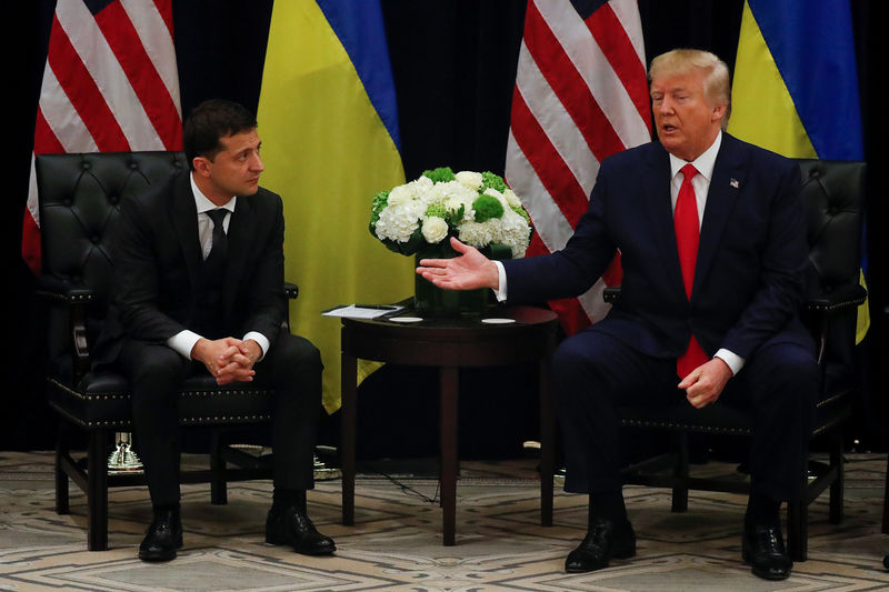 © Reuters. U.S. President Trump meets with Ukraine's President Zelenskiy in New York City, New York