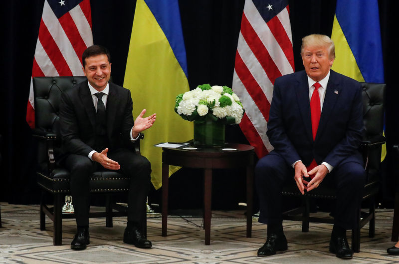 © Reuters. U.S. President Trump meets with Ukraine's President Zelensky in New York City, New York