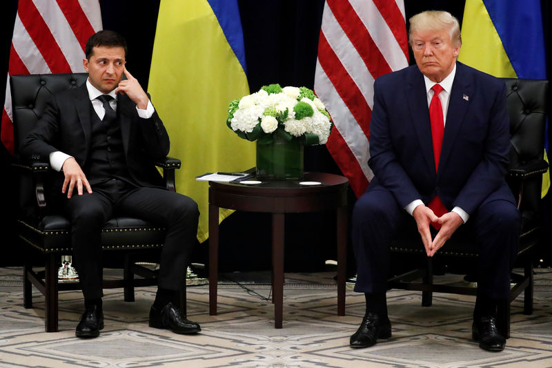 © Reuters. U.S. President Trump meets with Ukraine's President Zelenskiy in New York City, New York