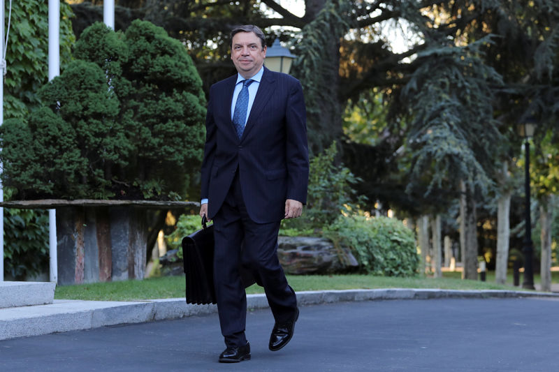 © Reuters. FOTO DE ARCHIVO: El ministro de Agricultura de España en funciones, Luis Planas, llega al Palacio de la Moncloa
