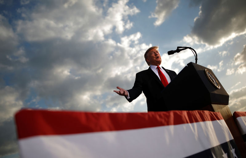 © Reuters. FILE PHOTO: U.S. President Donald Trump addresses a Trump 2020 re-election campaign rally in Montoursville, Pennsylvania