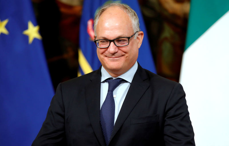 © Reuters. FILE PHOTO: Italian Finance Minister Roberto Gualtieri looks on during his swearing-in ceremony at Quirinale Presidential Palace in Rome