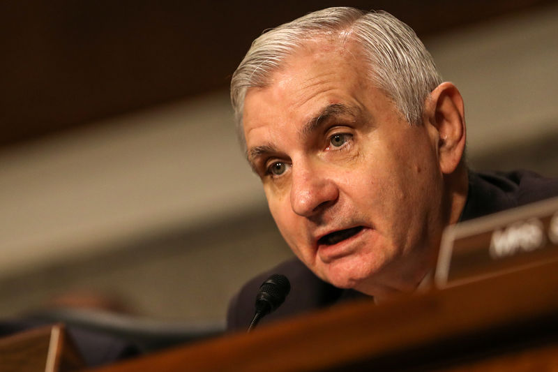 © Reuters. Senator Jack Reed speaks at a Senate Armed Services hearing on the proposal to establish a U.S. Space Force, in Washington