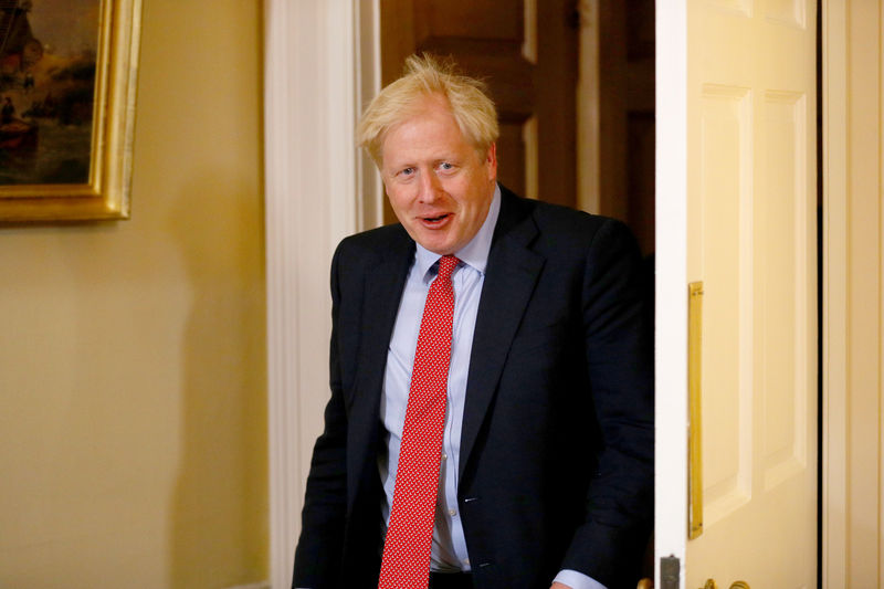 © Reuters. Britain's PM Johnson meets with European Parliament President David Sassoli in London