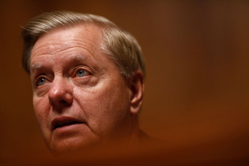 © Reuters. FILE PHOTO:  Chairman Lindsey Graham speaks as FBI Director Christopher Wray testifies before a Senate Judiciary Committee hearing on "Oversight of the Federal Bureau of Investigation" on Capitol Hill in Washington