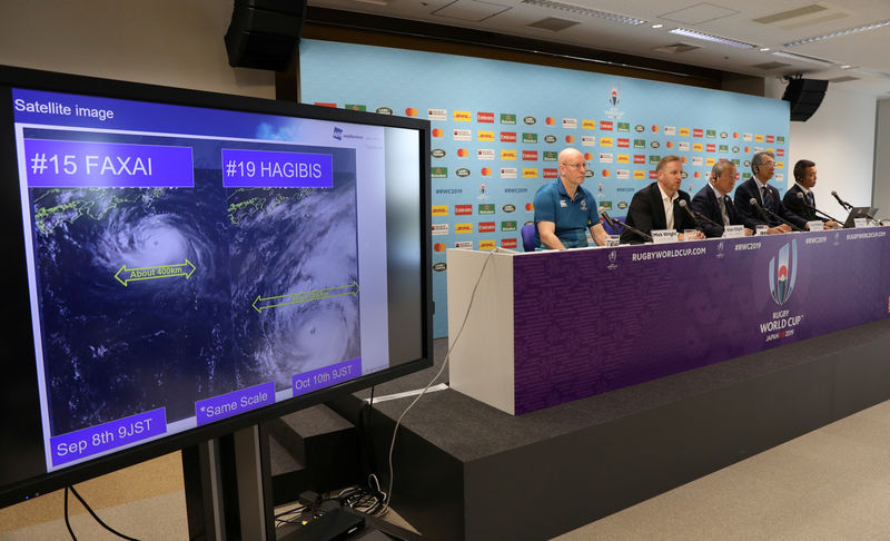 © Reuters. Rugby Union - Rugby World Cup - World Rugby give update on preparations for Typhoon Hagibis