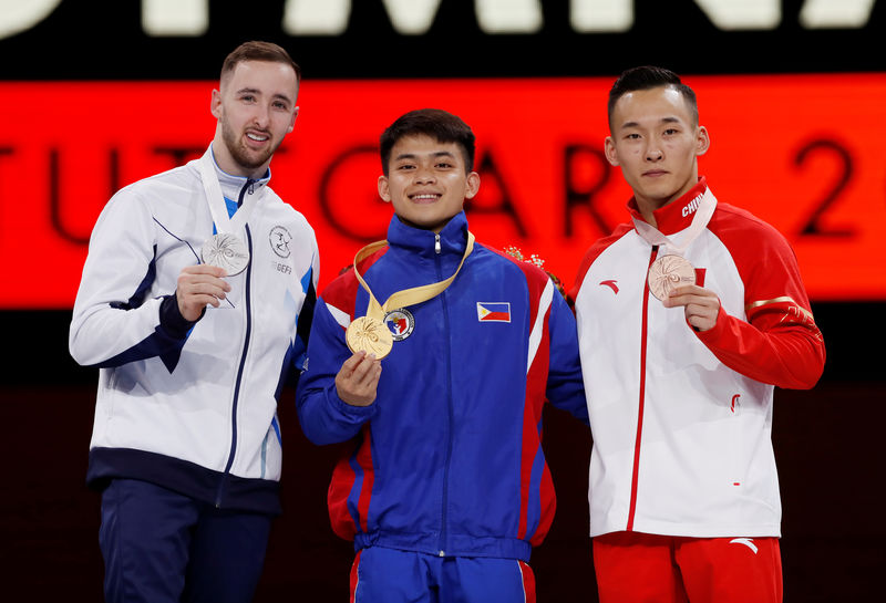 Gymnastics: Yulo claims Philippines' first-ever gold at worlds