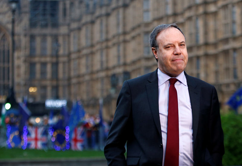 © Reuters. Deputy leader of the Democratic Unionist Party Nigel Dodds is seen outside the Houses of Parliament in London