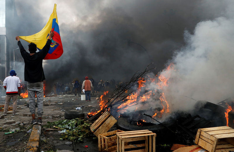 © Reuters. Protest against Ecuador's President Moreno's austerity measures in Quito