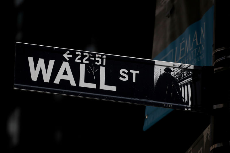© Reuters. FILE PHOTO: A Wall St. street sign is seen near the NYSE in New YorkNYSE in New York