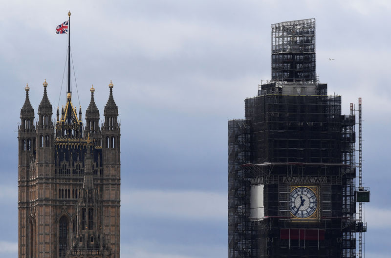 © Reuters. FILE PHOTO: A partial view shows the Houses of Parliament and the Big Ben clock tower in London
