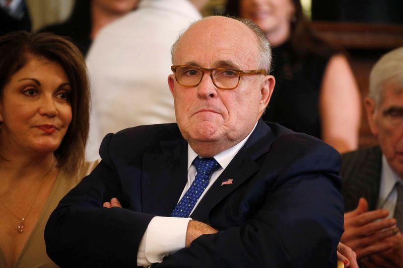 © Reuters. Rudy Giuliani is seen ahead of U.S. President Donald Trump introducing his Supreme Court nominee in the East Room of the White House in Washington