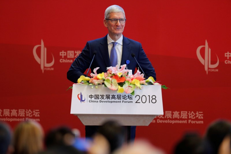 Apple's Cook meets China regulator after pulling Hong Kong app