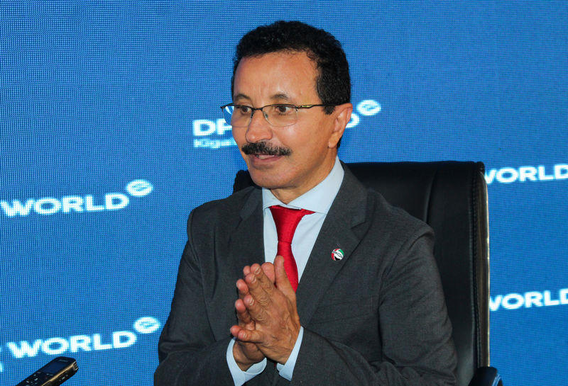 © Reuters. Sultan Ahmed bin Sulayem, Chairman and CEO of DP World, speaks during a Reuters interview in Kigali,