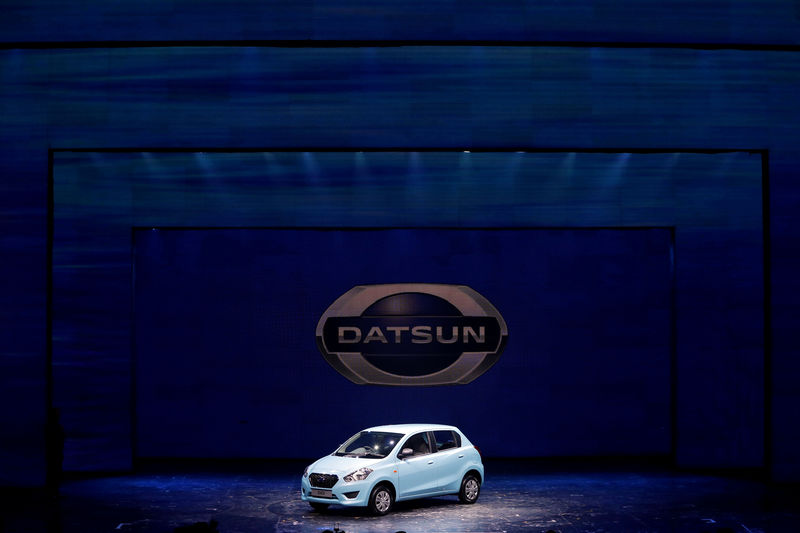 © Reuters. FILE PHOTO: Renault-Nissan hatchback 'Datsun Go' is pictured after its launch in Gurgaon