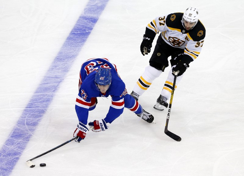 NHL roundup: Bruins top Rangers with Bergeron's hat trick