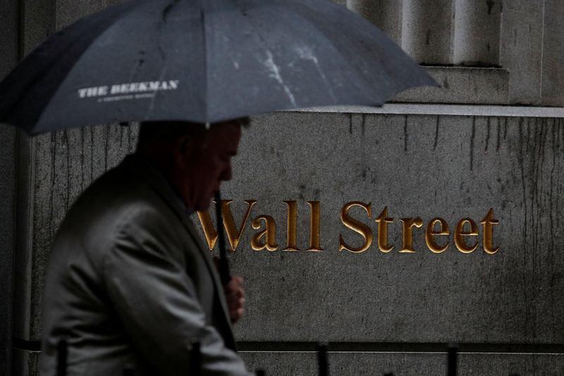 © Reuters. Здание Нью-Йоркской фондовой биржы, Уолл-стрит